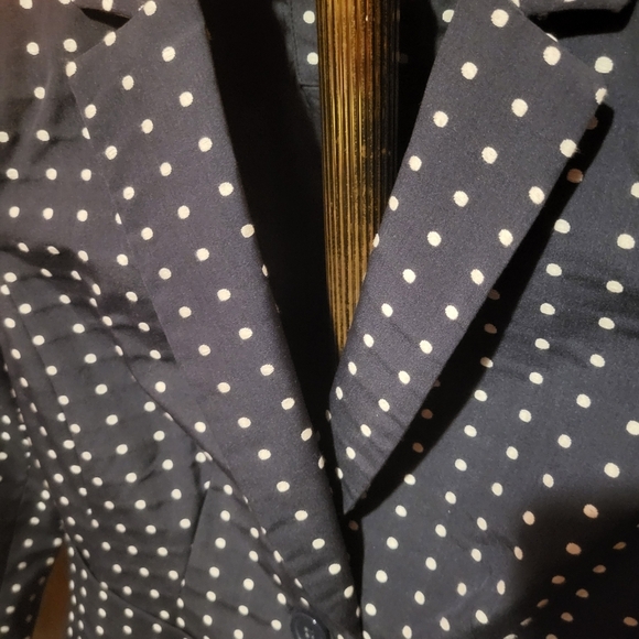 The Limited Polka Dot Navy Blue & White Single Button Blazer Size Small - Picture 3 of 5